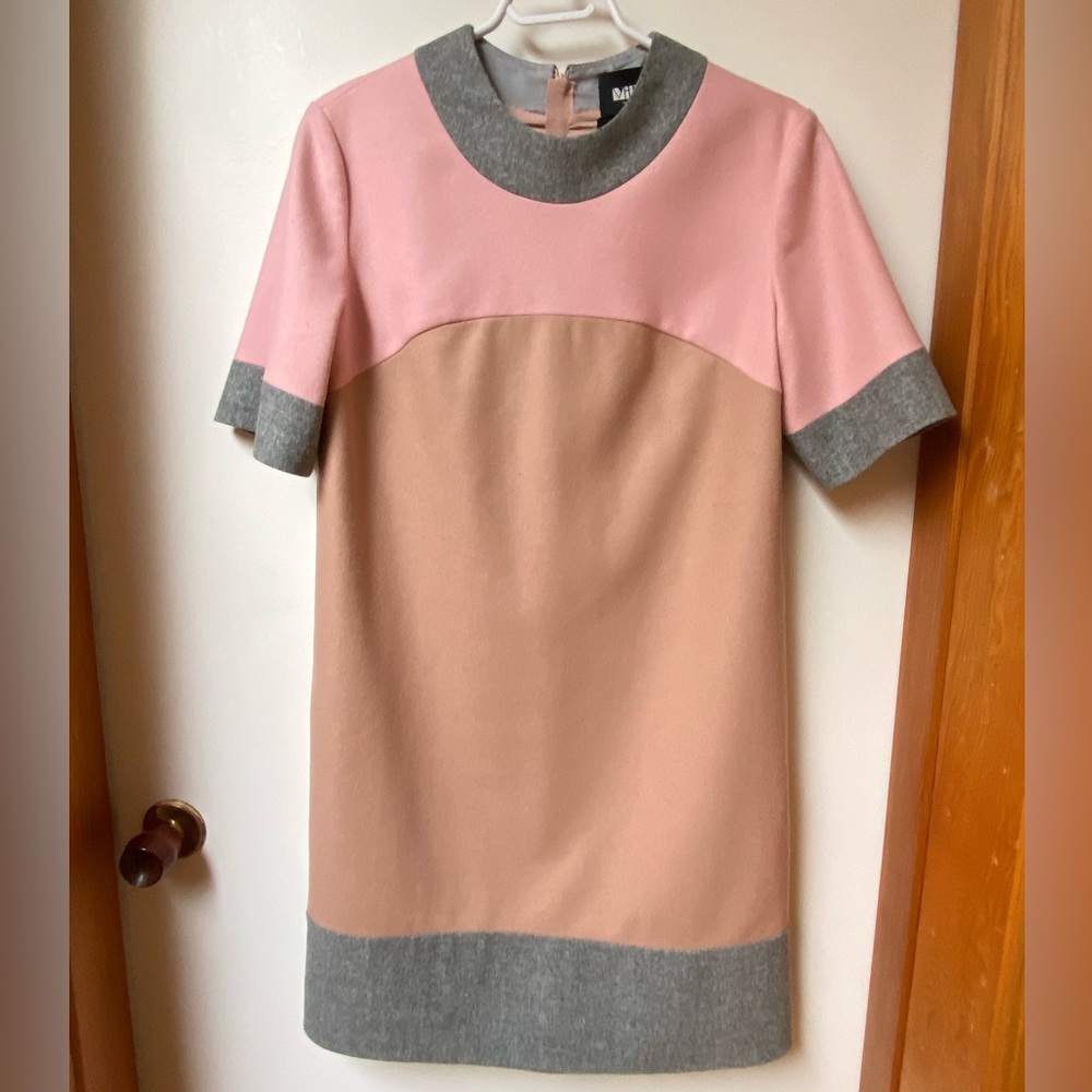 Paule Ka 100% wool colour block dress
